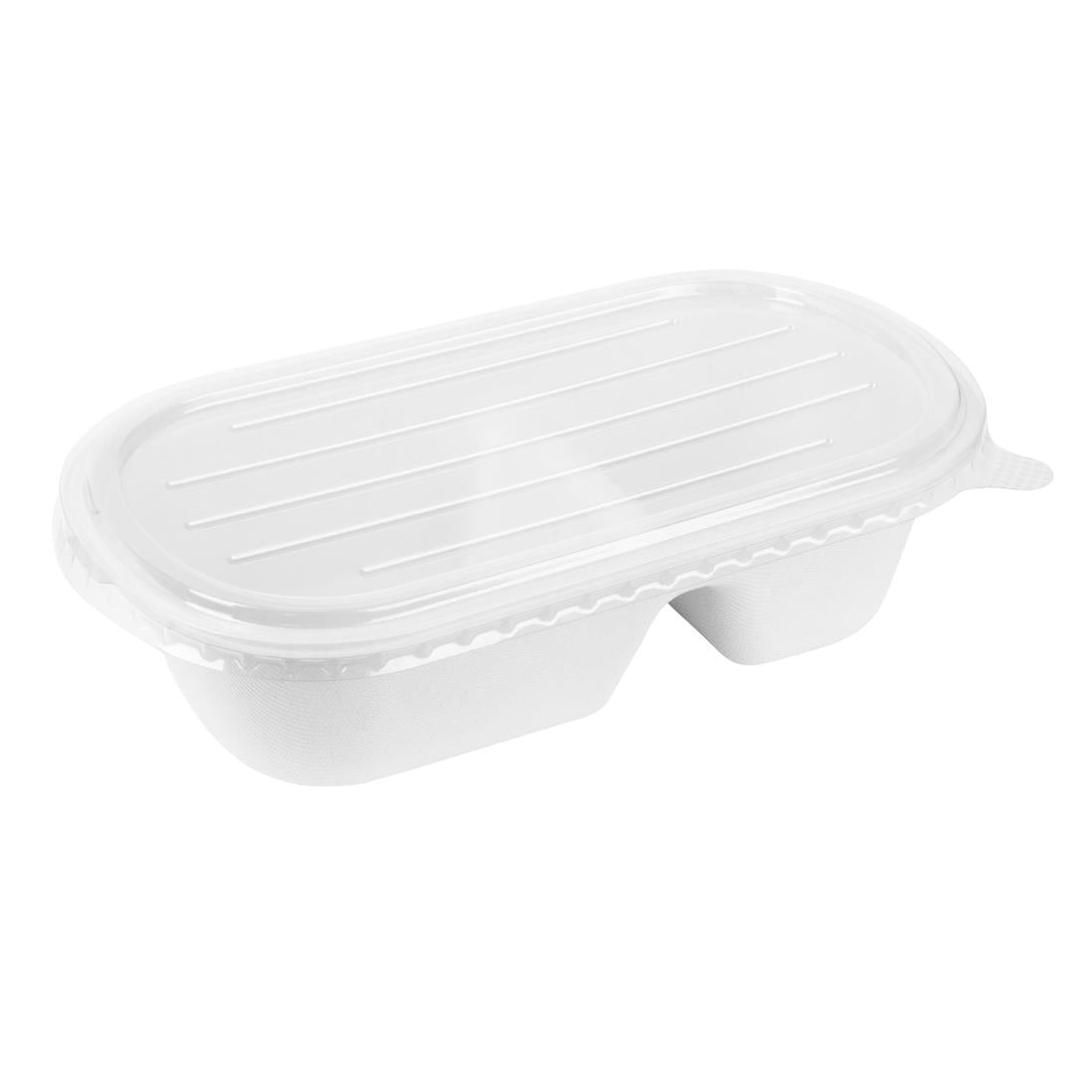 Fiesta Recyclable PET Lids for Bagasse Oval Containers (100 pack) - HW630