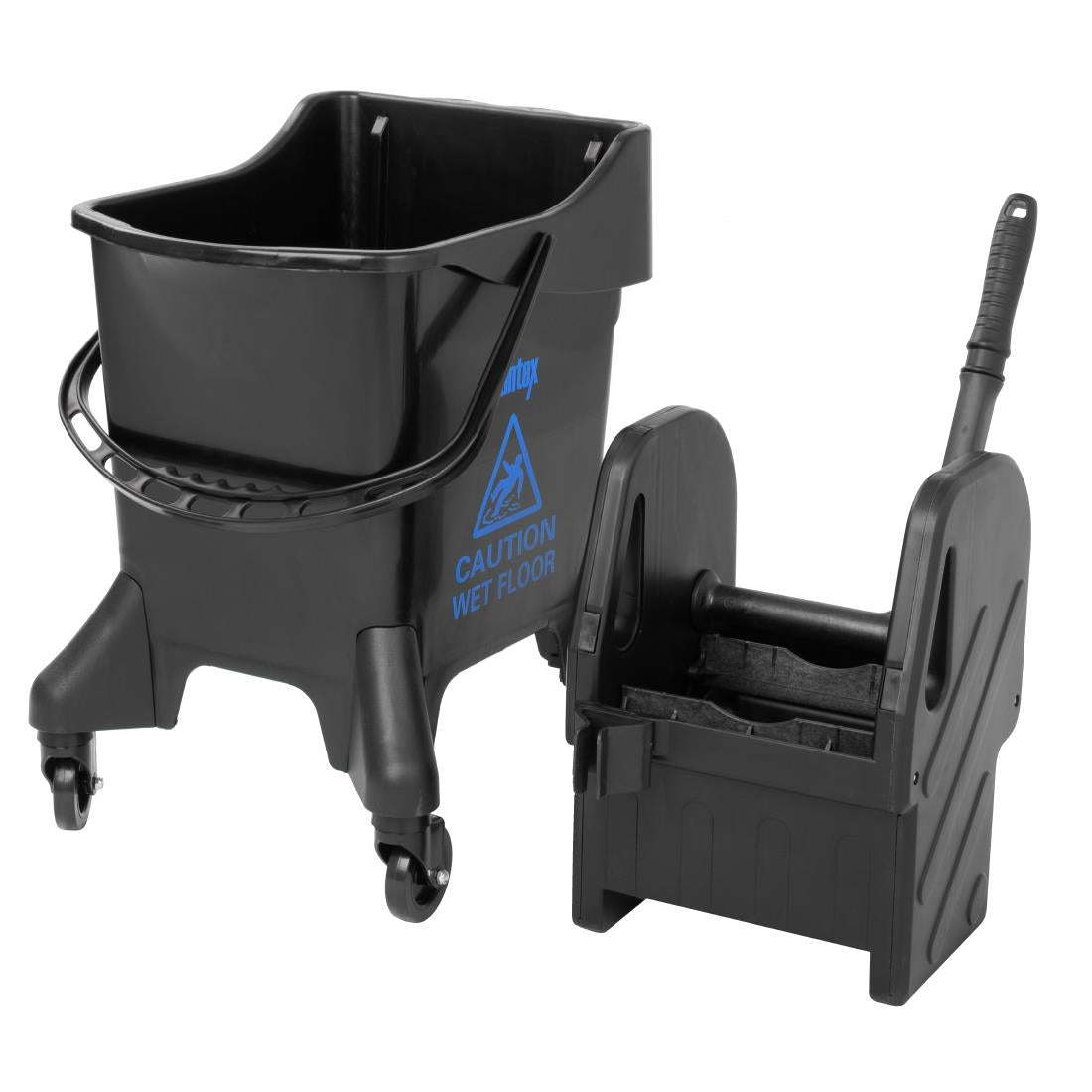 Jantex 21Ltr Tall Mop Bucket and Wringer - Blue Print - HW639