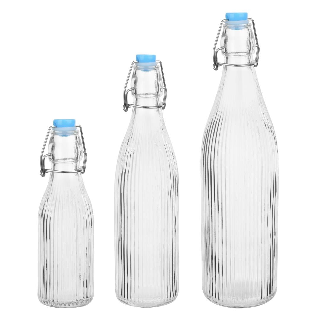 Olympia Ridged Swing Top Water Bottles 200ml (6 Pack) - HW795