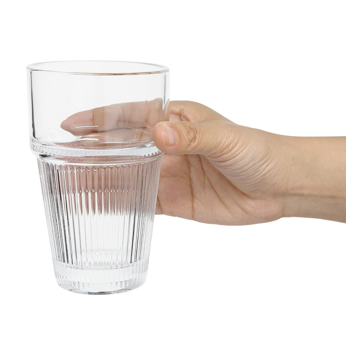 Olympia Ridged Stacking Tumblers 300ml (6 pack) - HW796