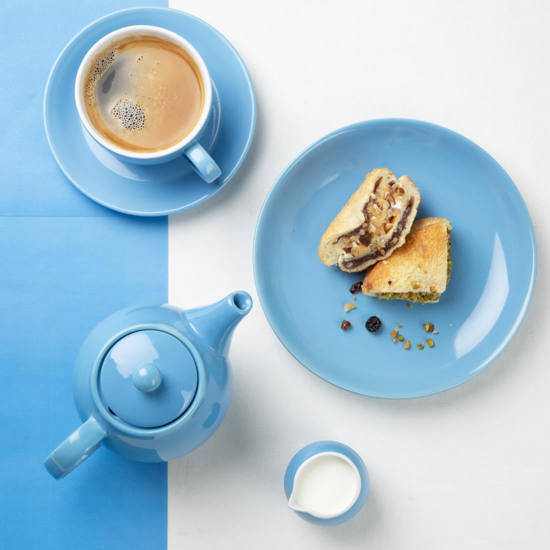 Olympia Café Teapot Blue 450ml (2 Pack) - HX798