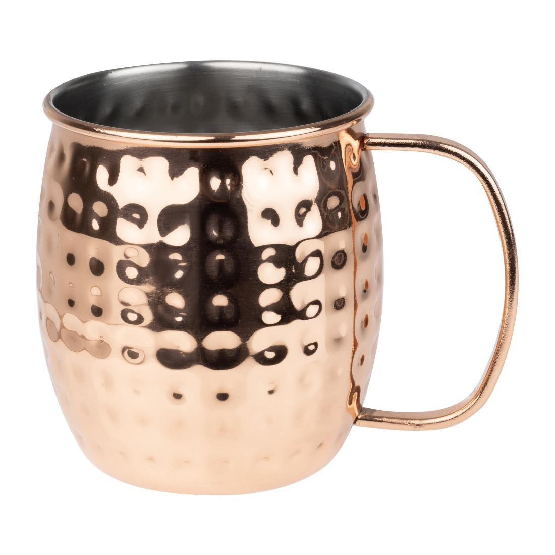 Olympia Barware Hammered Stainless Steel Copper Coated Mugs 440ml - HY114