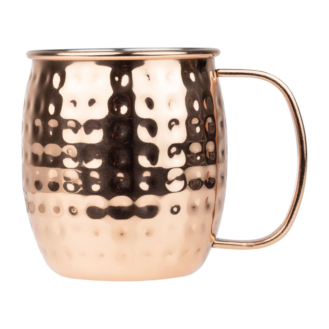 Olympia Barware Hammered Stainless Steel Copper Coated Mugs 440ml - HY114