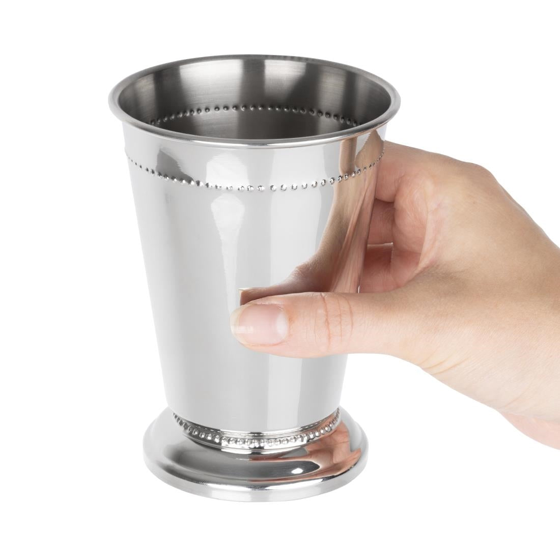 Olympia Barware Beaded Julep Cup Stainless Steel 370ml - HY115