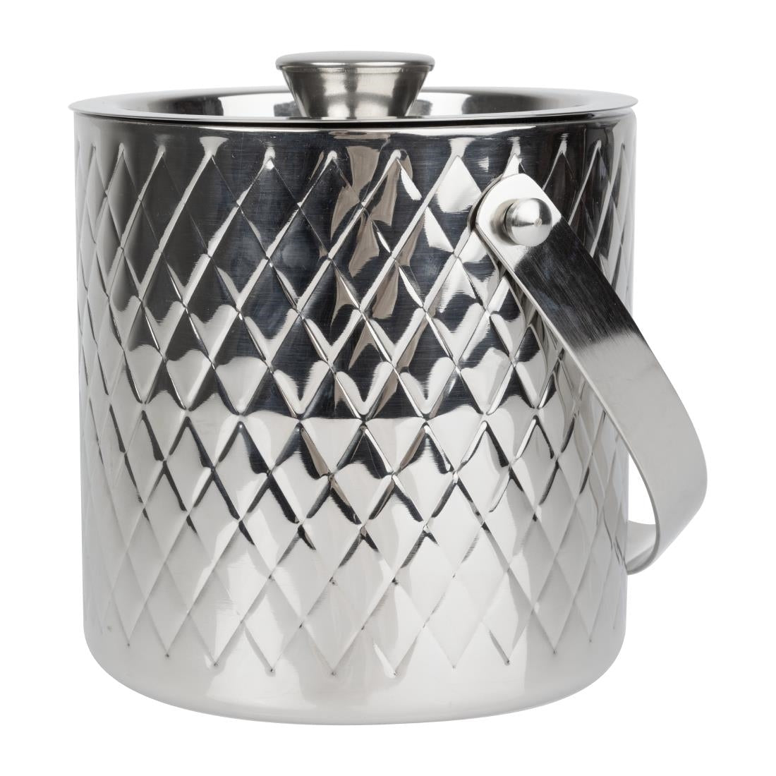 Olympia Geo Double Wall Ice Bucket Stainless Steel 1950ml - HY134