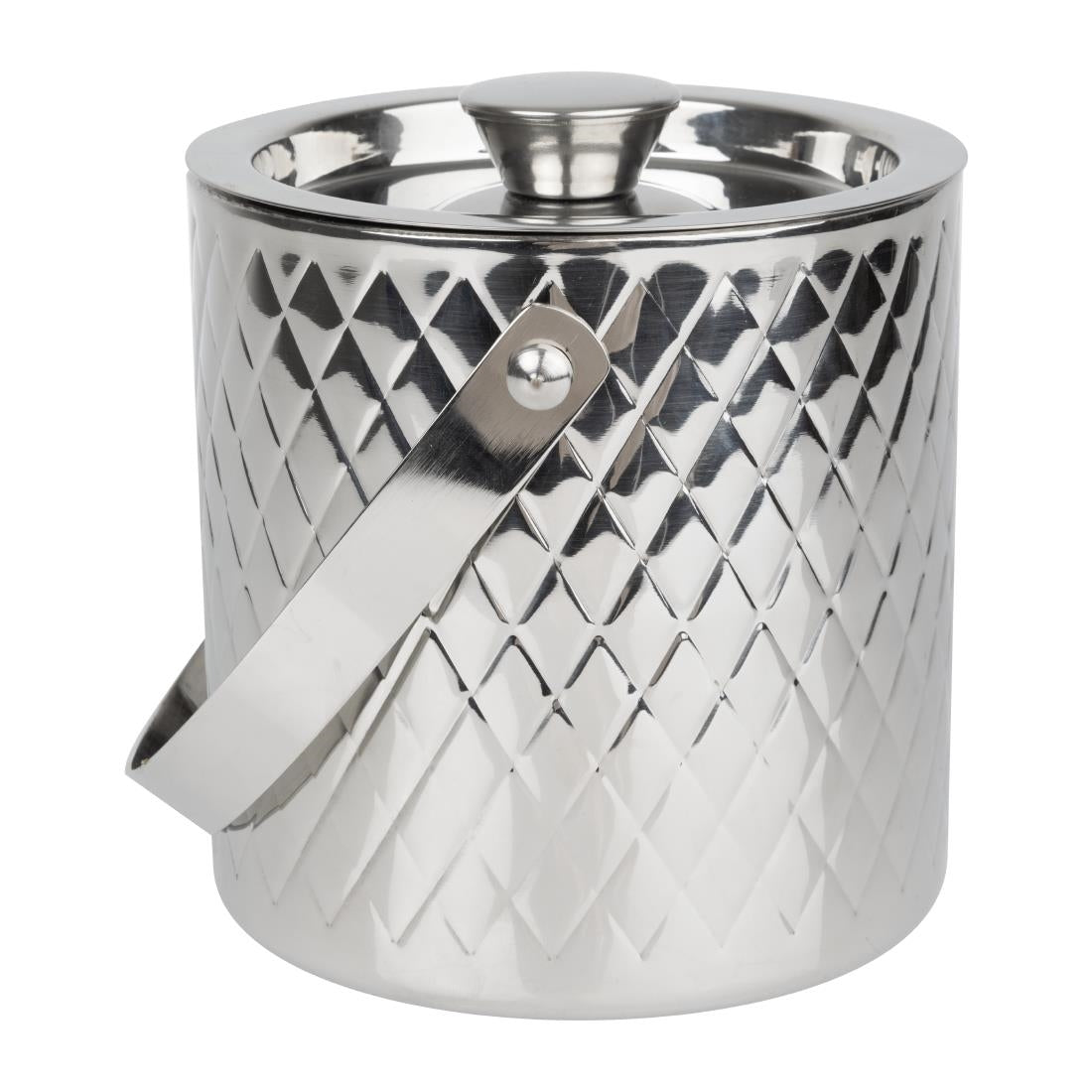 Olympia Geo Double Wall Ice Bucket Stainless Steel 1950ml - HY134