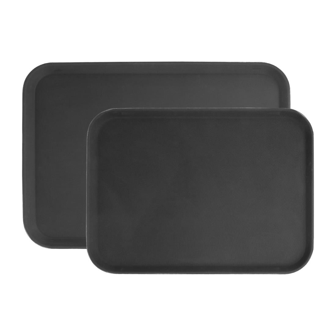 Olympia Kristallon Anti-Slip Fibreglass Rectangular Tray Black - 455x655mm - HY139