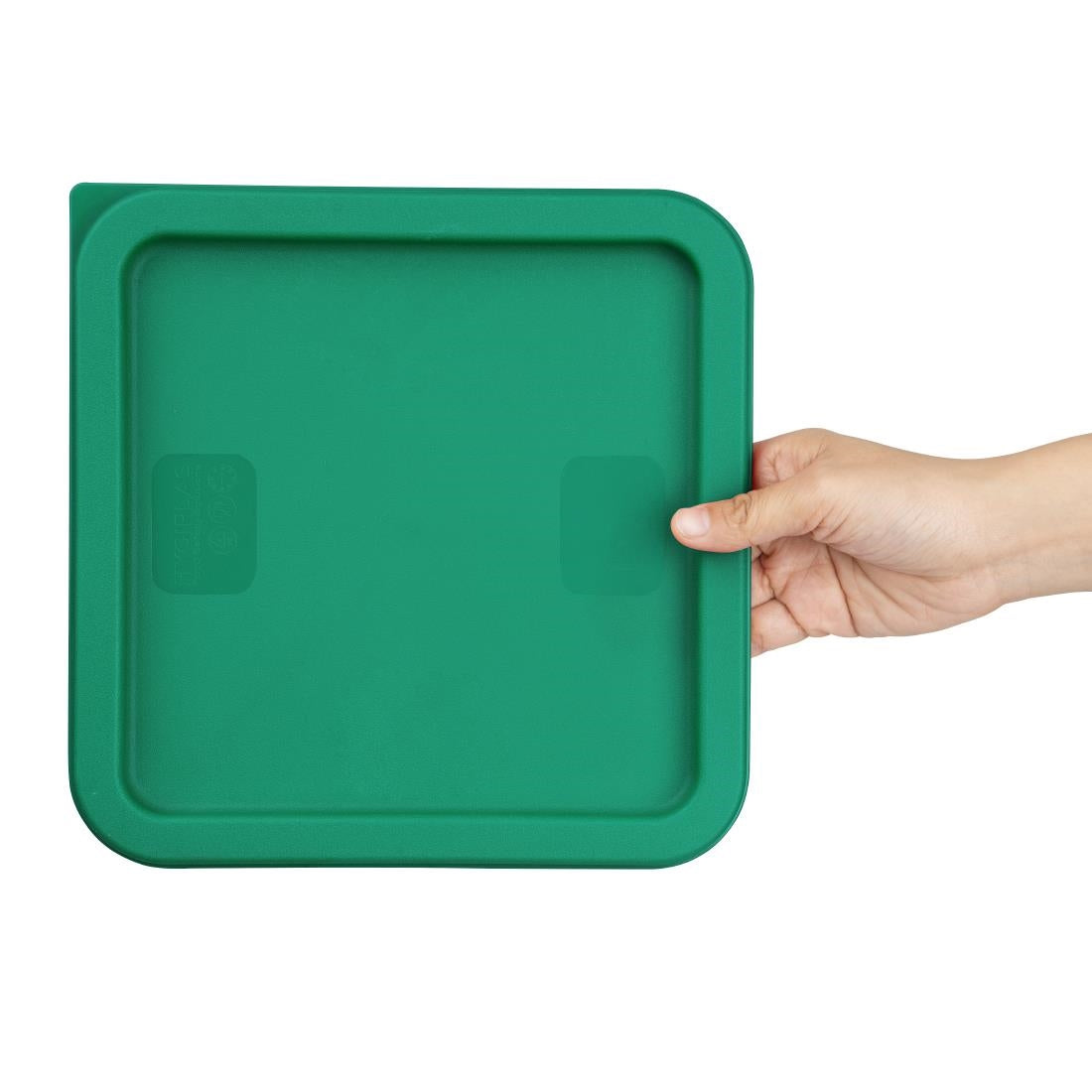 Hygiplas Square Food Storage Container Lid Green Medium - HY414