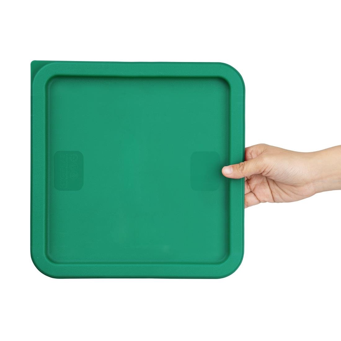 Hygiplas Square Food Storage Container Lid Green Large - HY415