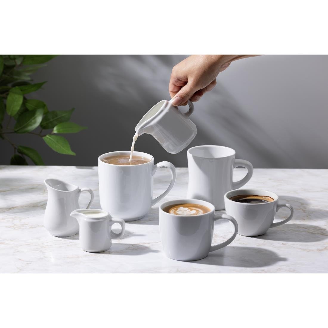 Olympia Whiteware Flat White Cups 170ml (12 Pack) - HY539