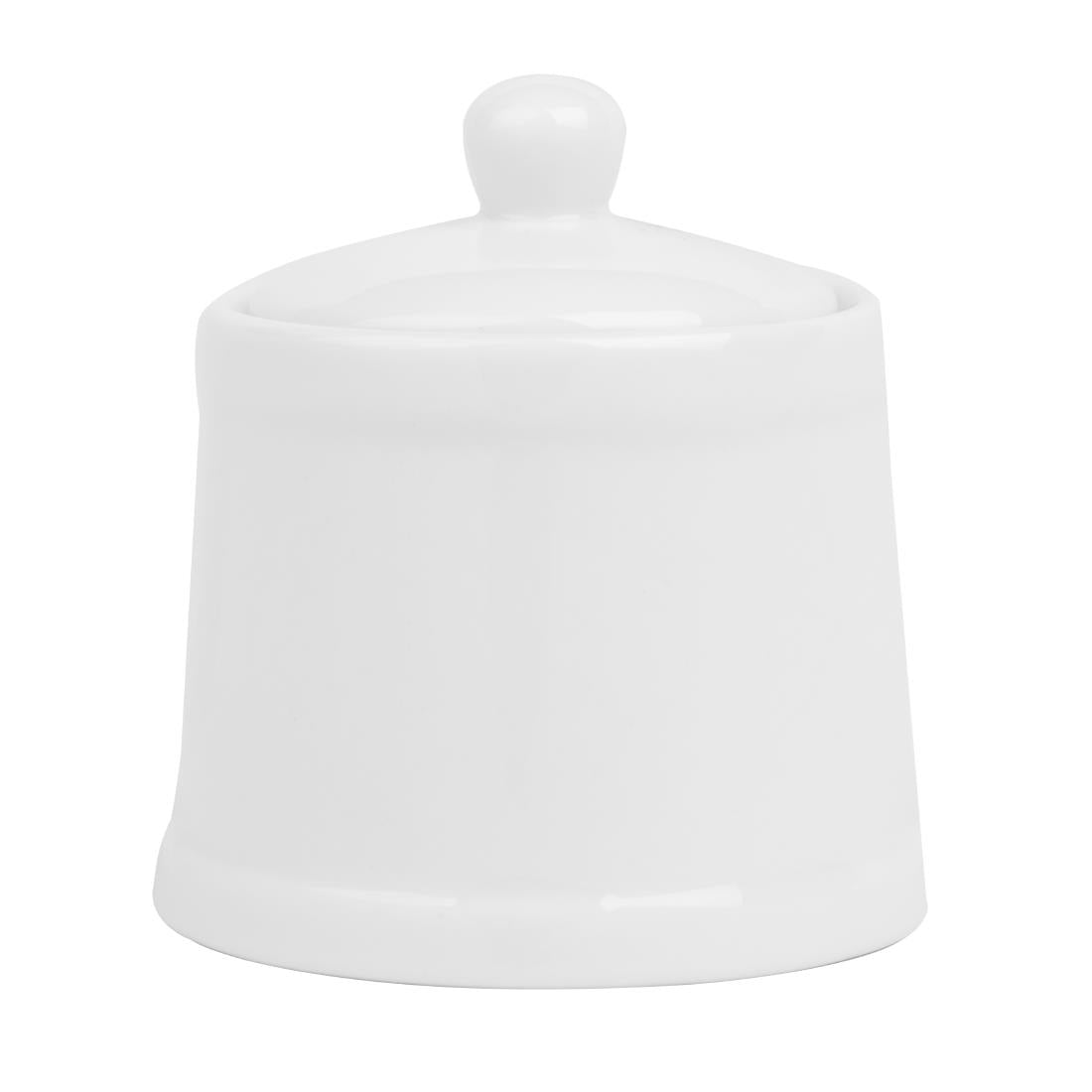 Olympia Whiteware Pier Sugar Bowls with Lids 250ml (6 Pack) - HY547