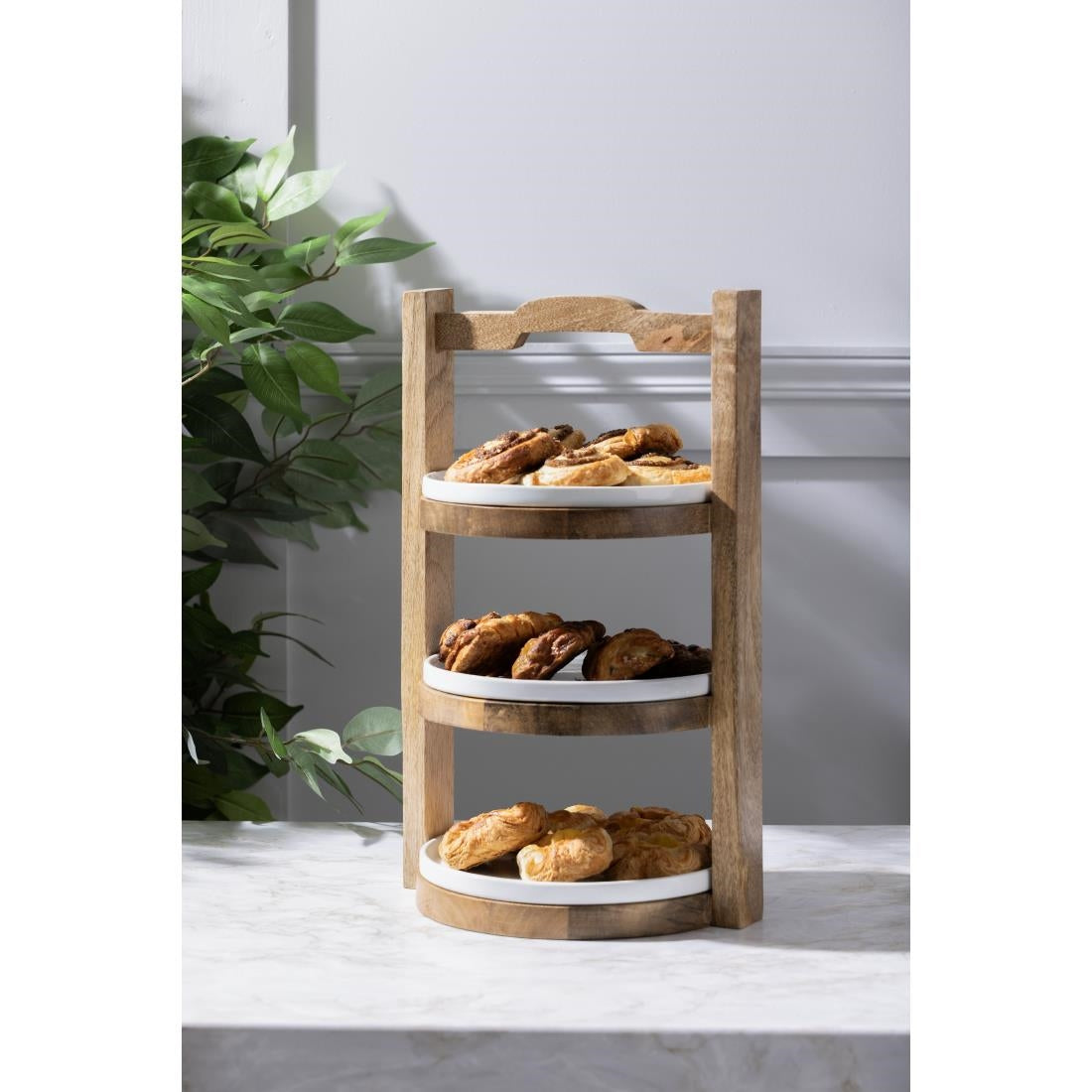 Olympia 3-Tier Stand Mango Wood for 200mm Plates - HY751