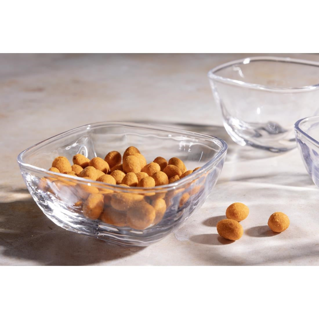 Olympia Square Glass Low Snack Bowls (6 Pack) - HZ335