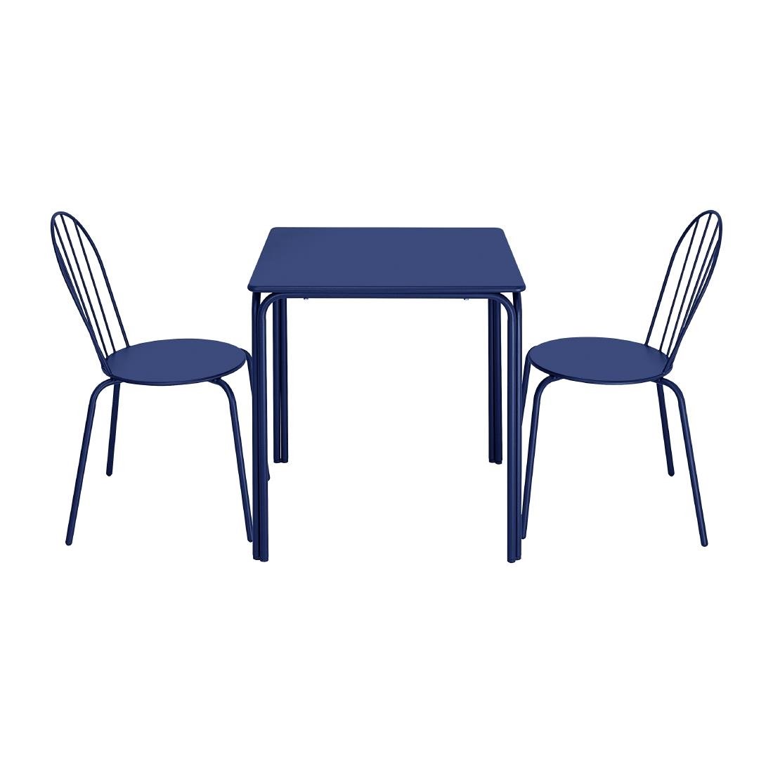 Bolero Adeline Steel Square Table 700mm Dark Navy - HZ356