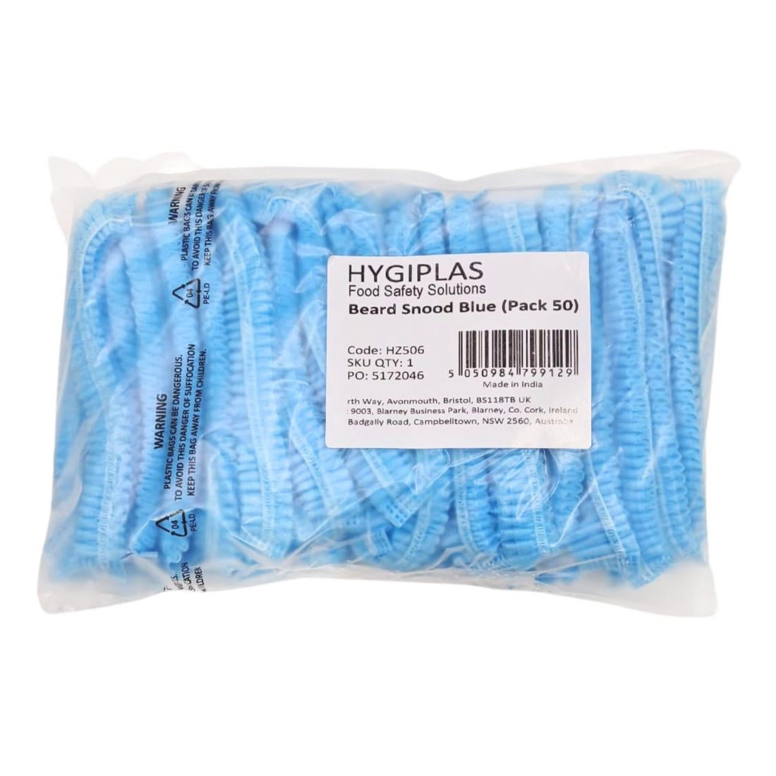 Hygiplas Beard Snoods Blue (50 Pack) - HZ506