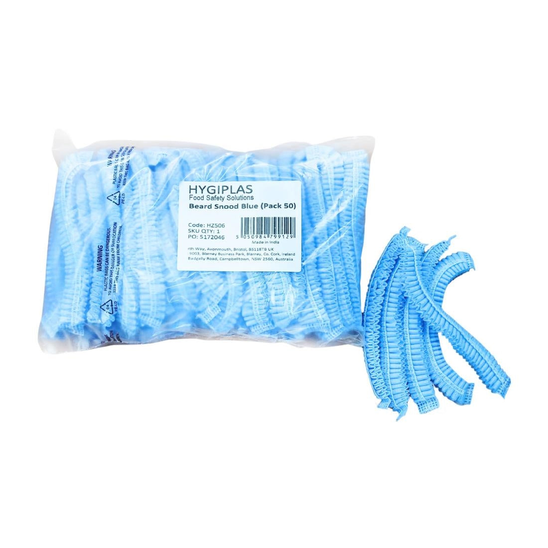 Hygiplas Beard Snoods Blue (50 Pack) - HZ506