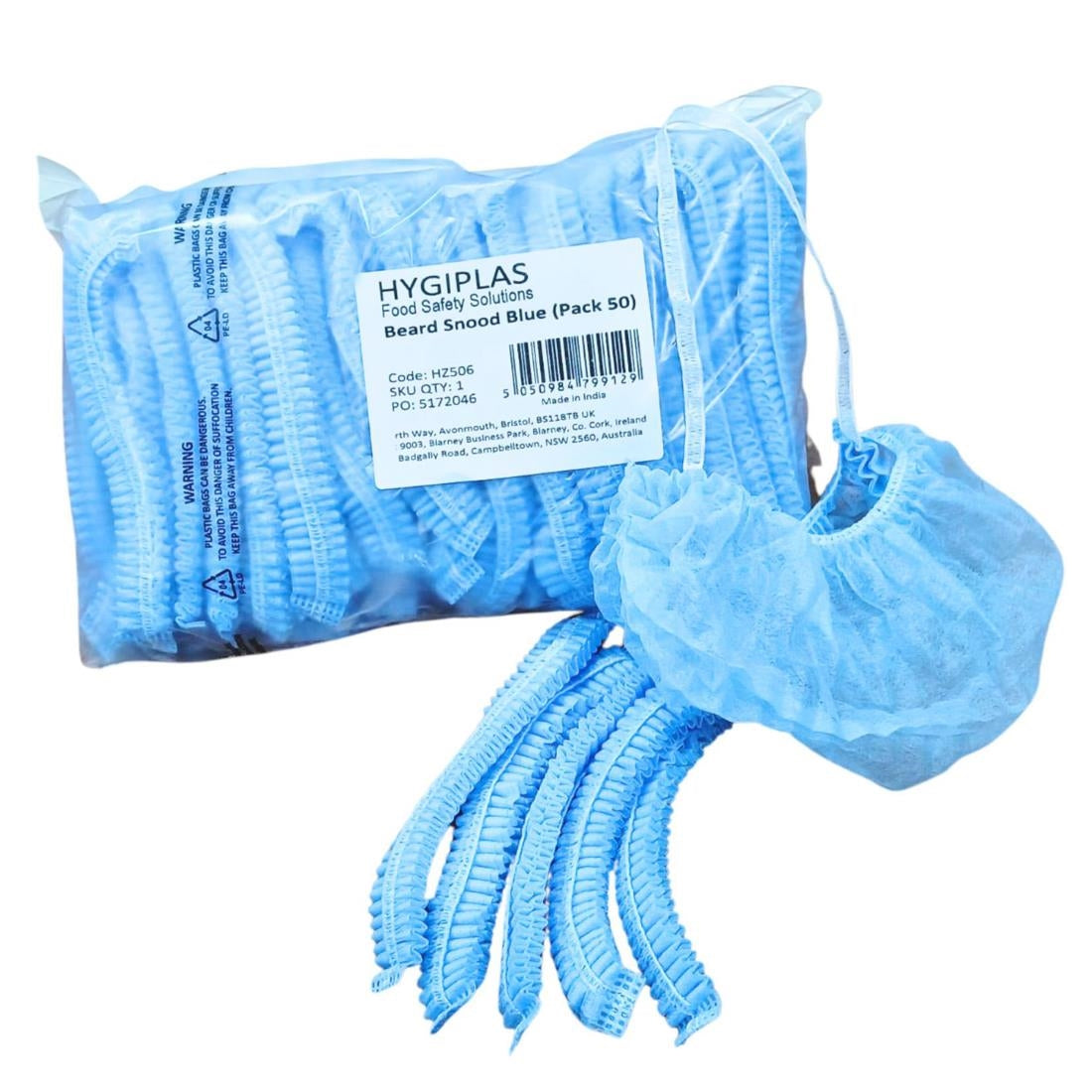 Hygiplas Beard Snoods Blue (50 Pack) - HZ506