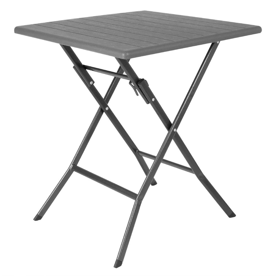 Bolero Square Folding HDPE Table Wood Effect 620mm - HZ890