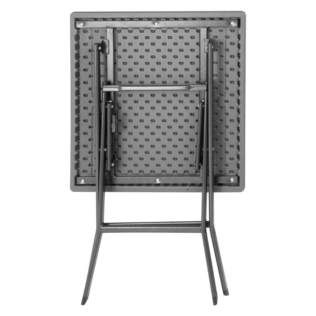 Bolero Square Folding HDPE Table Wood Effect 620mm - HZ890