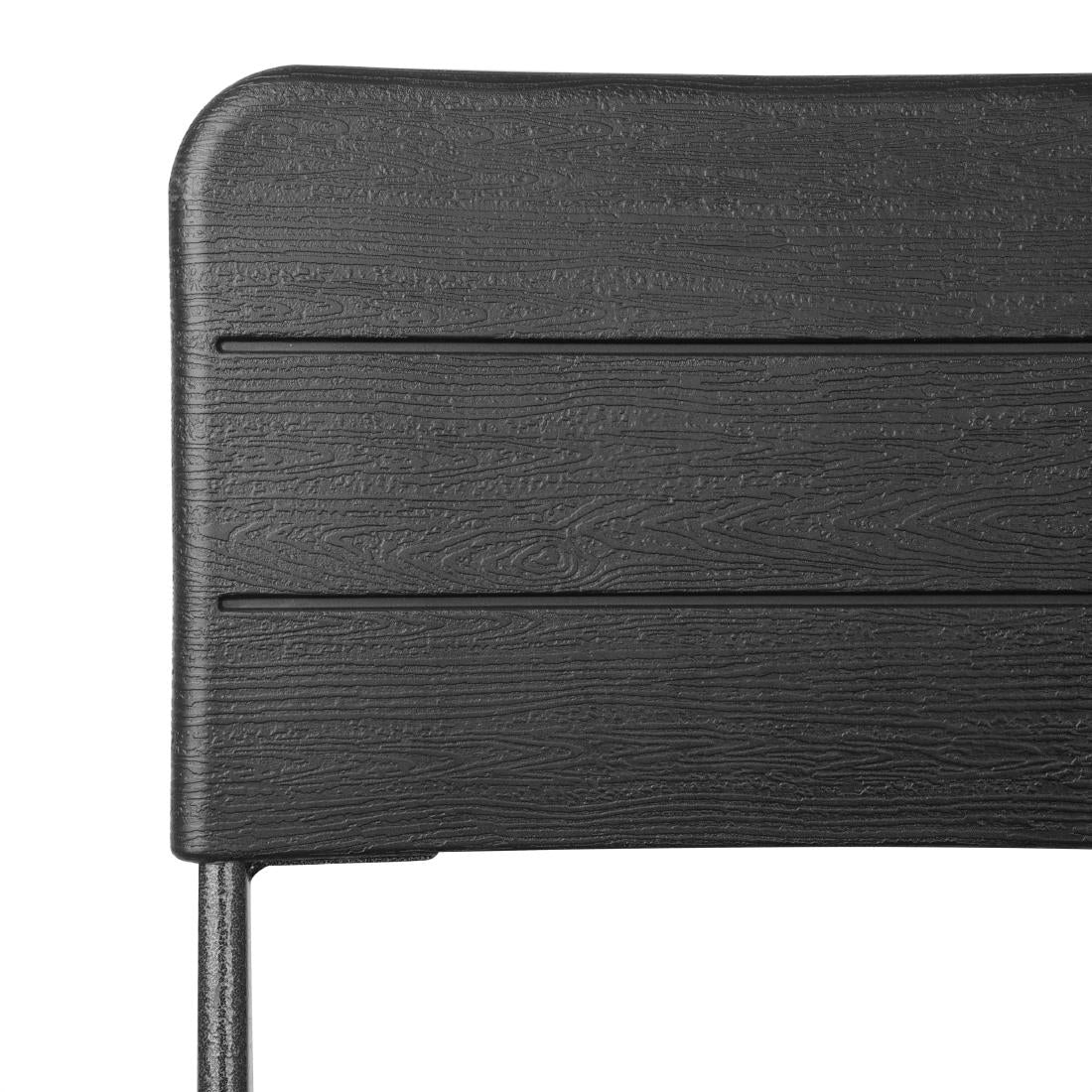 Bolero Folding Bar Chairs Black Wood Effect (2 Pack) - HZ893