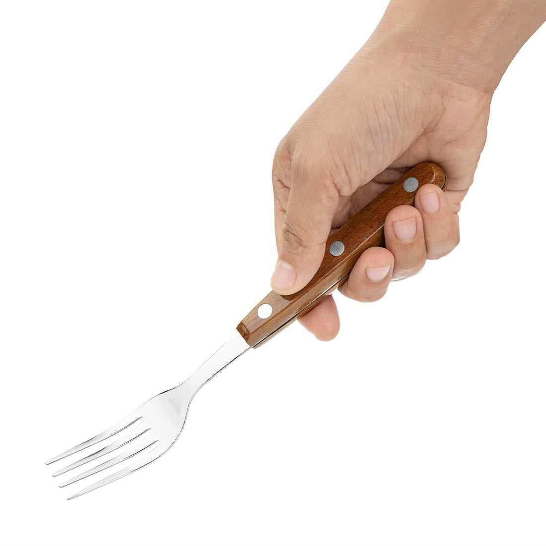 Olympia Steak Forks Wood Effect Handle (12 Pack) - HZ971