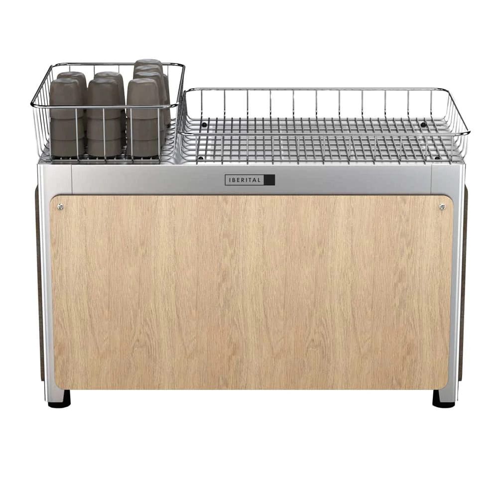 Iberital Tandem Timber & - 2 Group Commercial Espresso Machine - White
