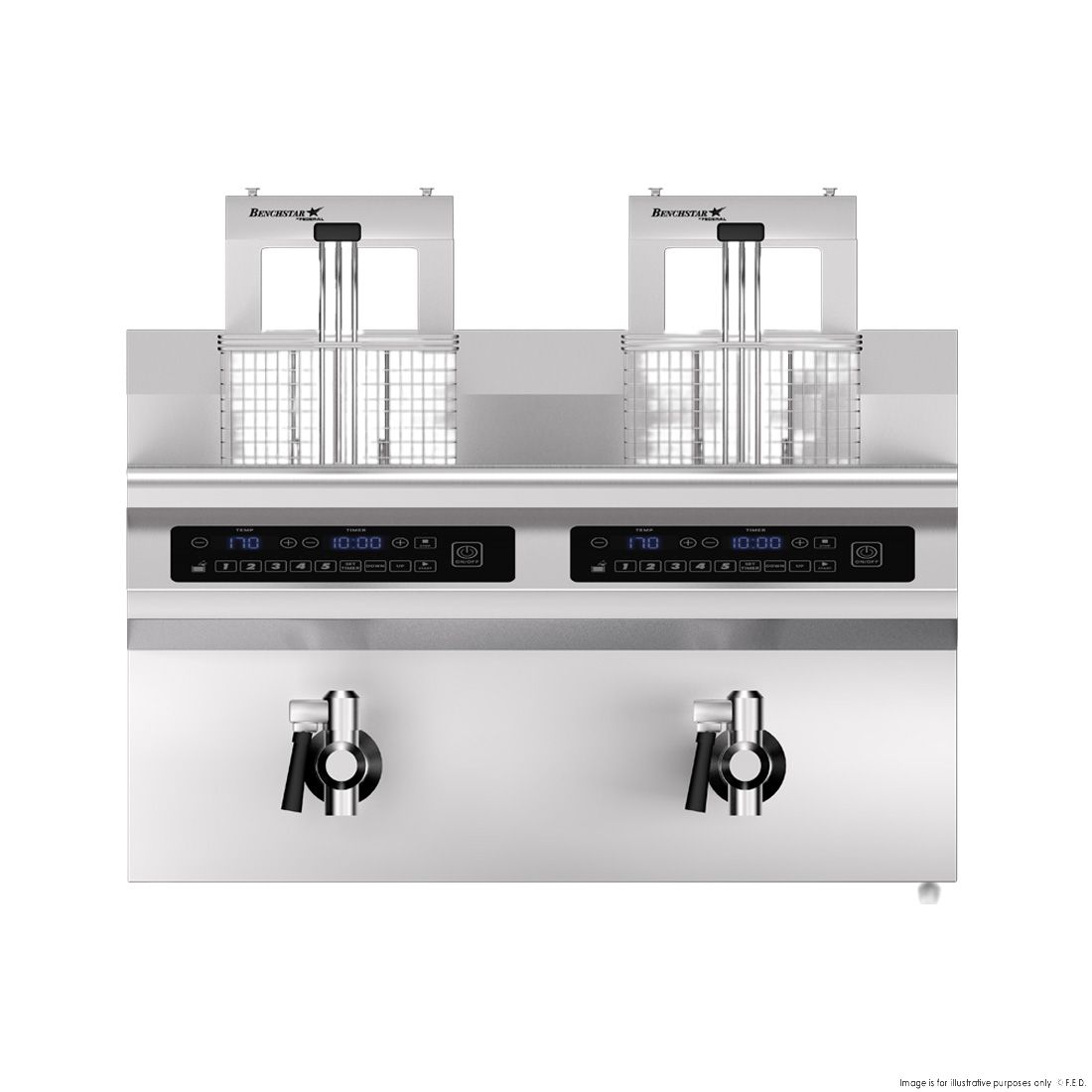 Benchstar Double Tanks Auto Lifting Induction Fryer - IF7000D-AL
