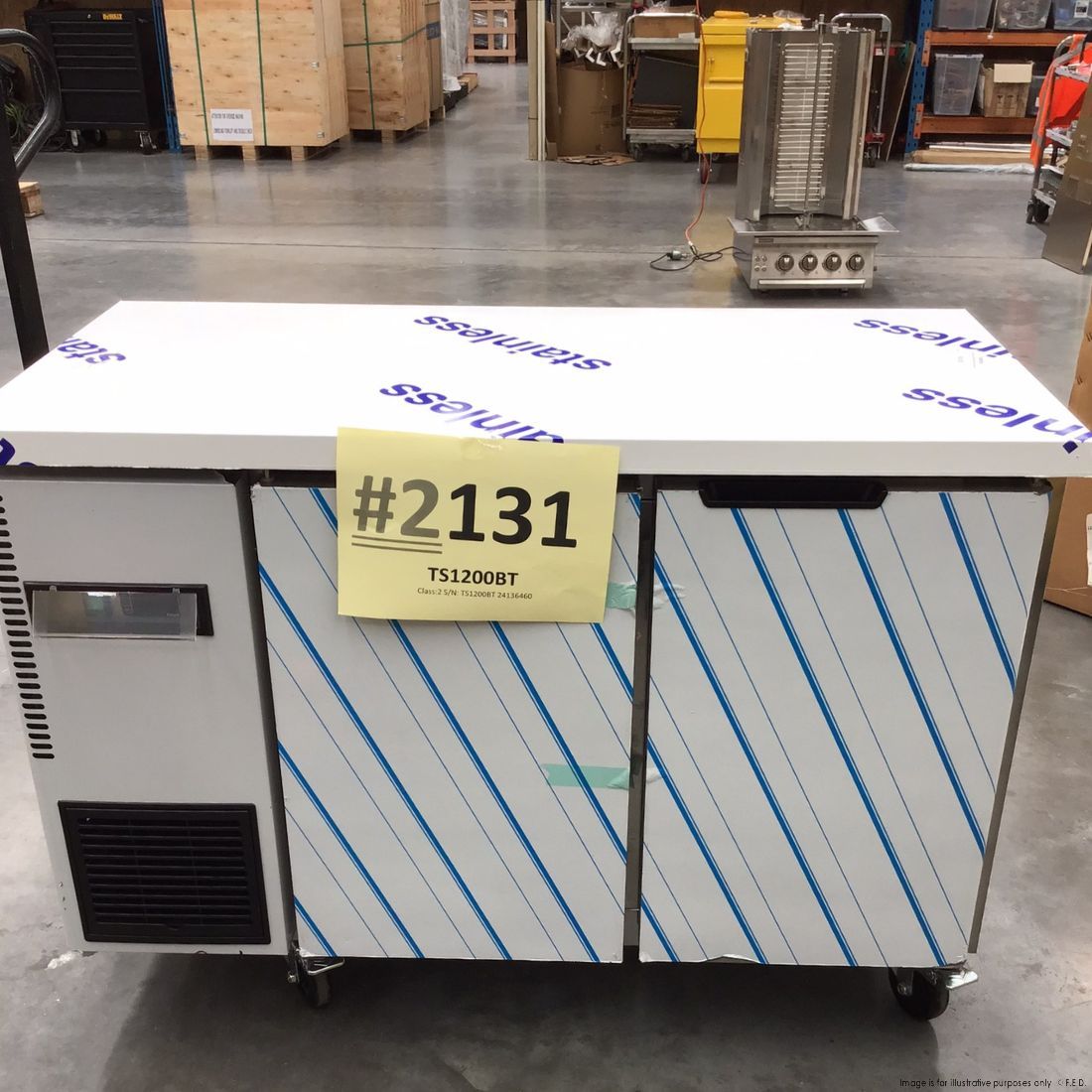 CLEARANCE - Thermaster Stainless Steel Double Door Workbench Freezer - TS1200BT-NSW2131