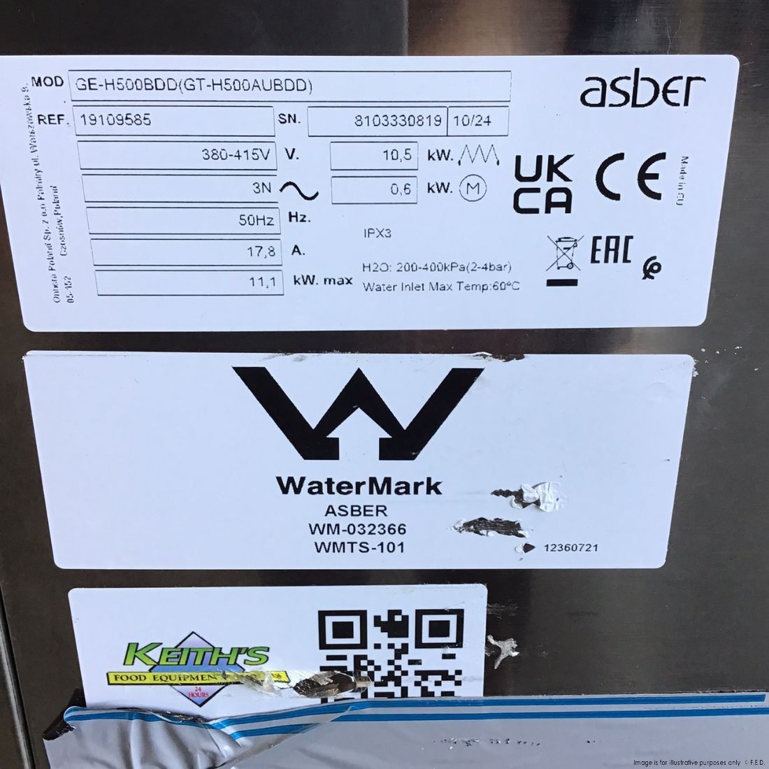 2NDs: Asber Tech Line Pass-through Hood Type Dishwasher - GE-H500BDD-QLD375