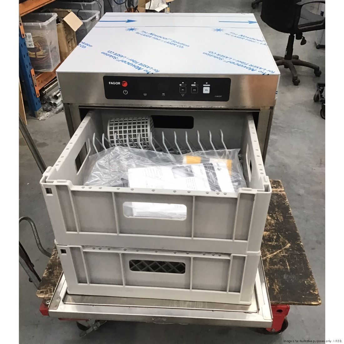 2NDs: Fagor EVO-CONCEPT glass washer with drain pump and detergent & rinse dispenser cold rinse - CO-402BDD-NSW2092