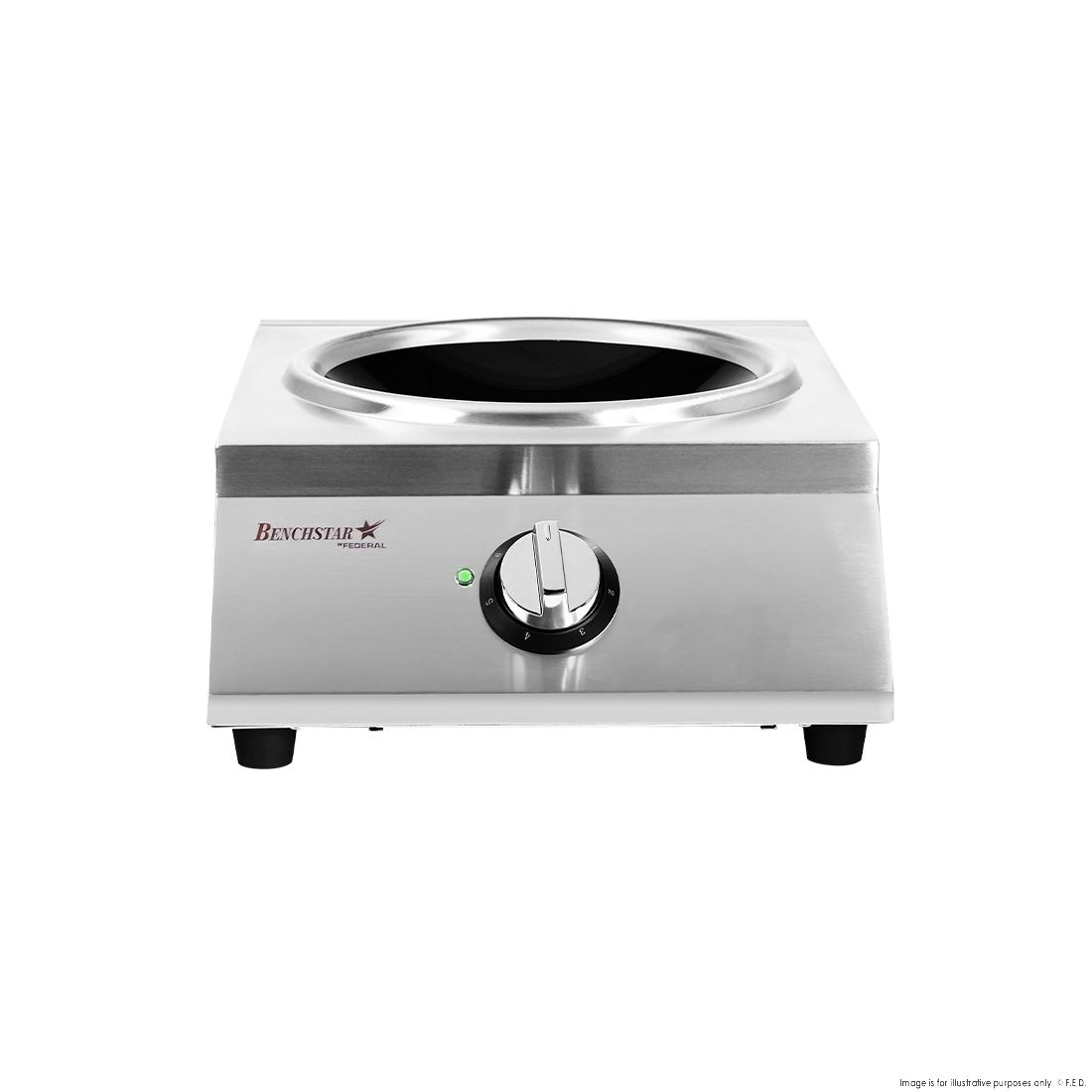 Benchstar Ceramic Induction Wok W/ Stainless Steel Body IW500