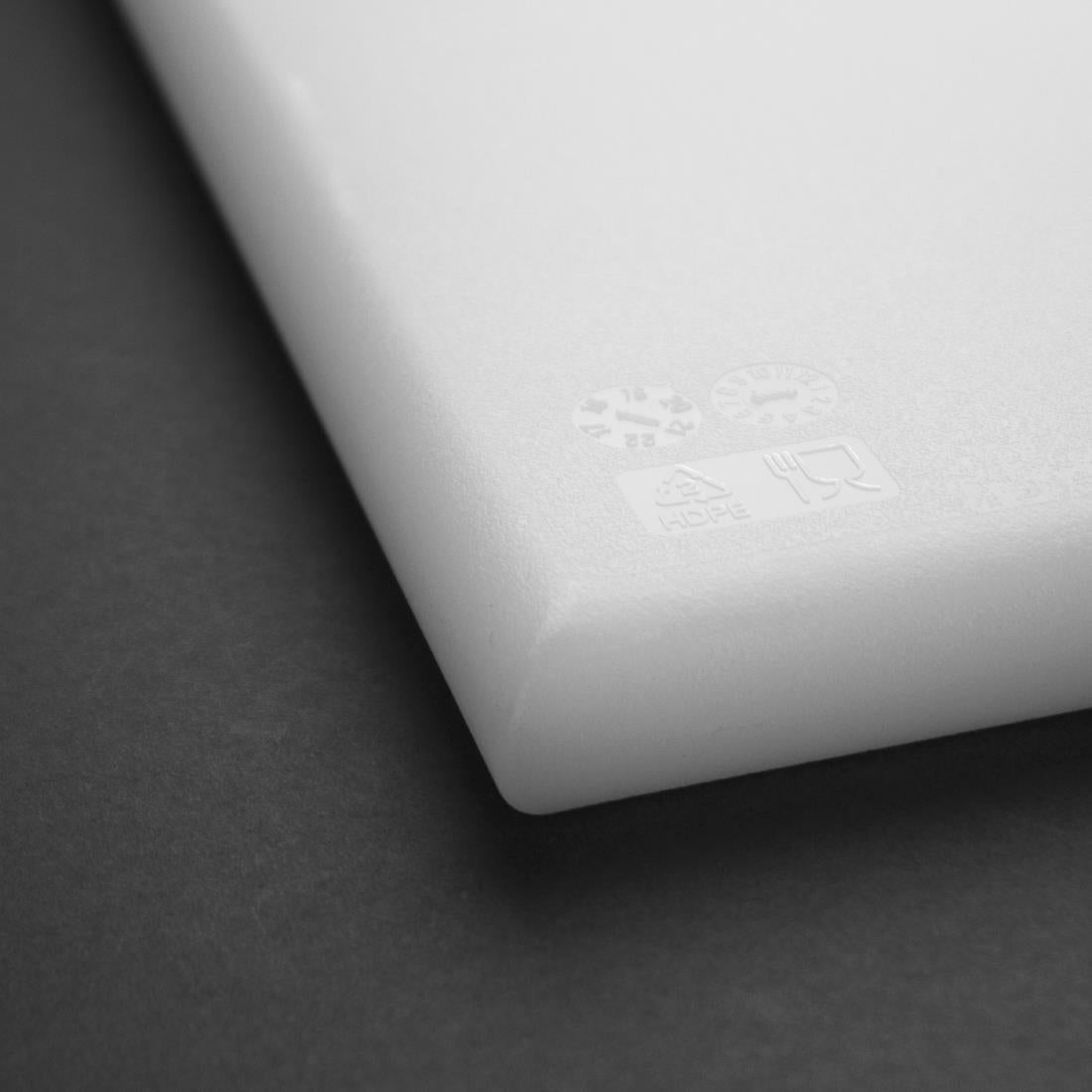 Hygiplas Extra Thick High Density Chopping Board White - 600x450x25mm - J044