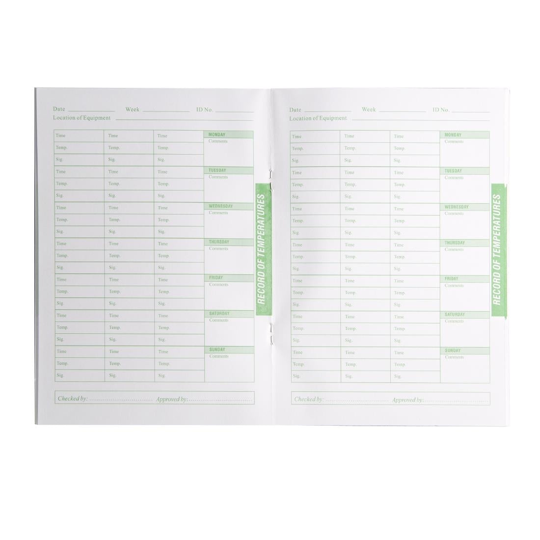 Hygiplas Temperature Log Book - J201