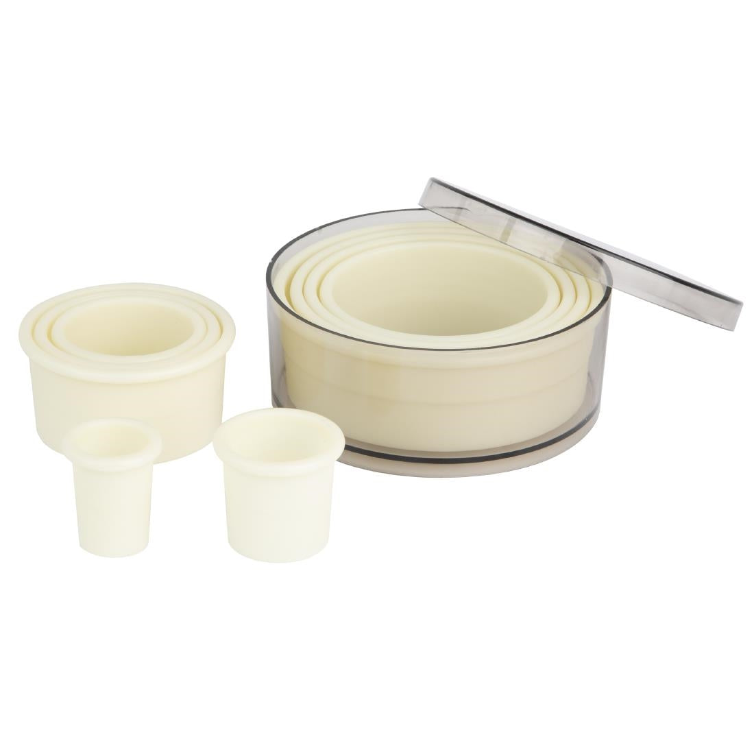Vogue Plain Round Nylon Pastry Cutters (9 Pack) - JA522