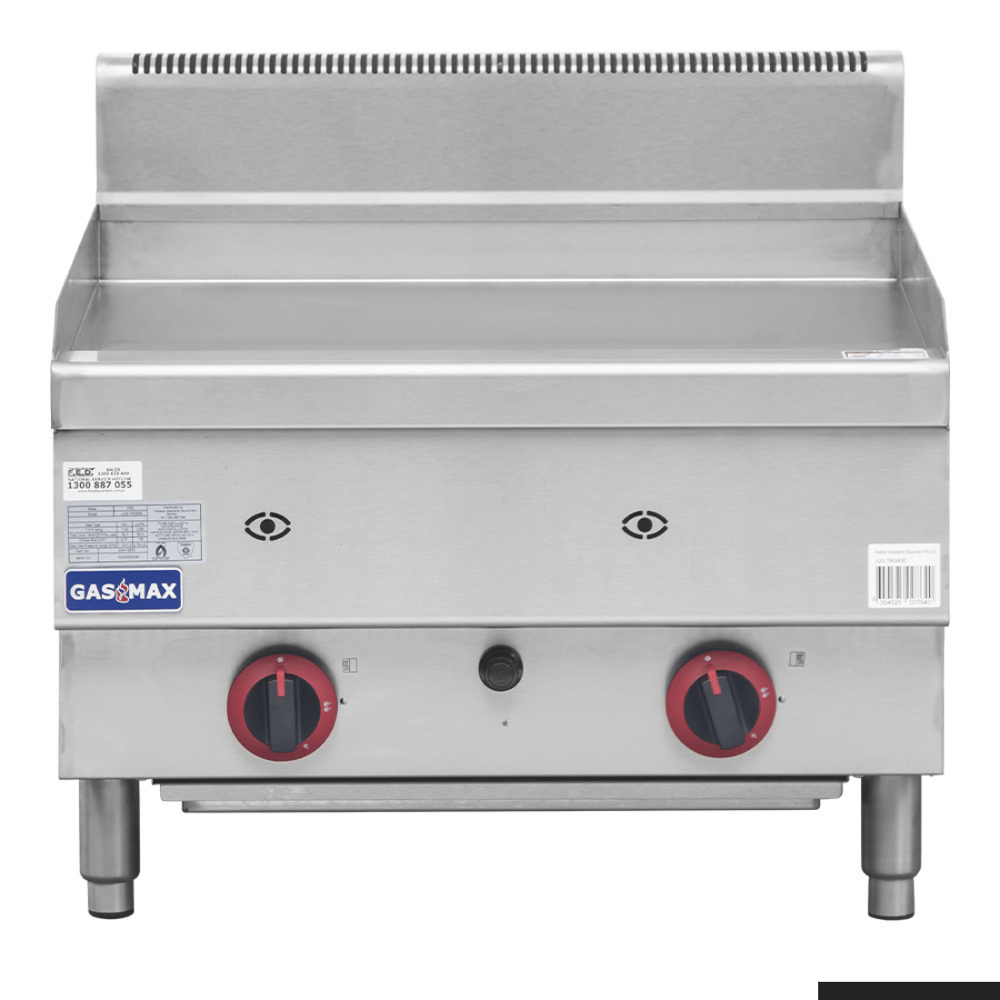 GASMAX Benchtop 2 Bunner Griddle 600mm JUS-TRG60E