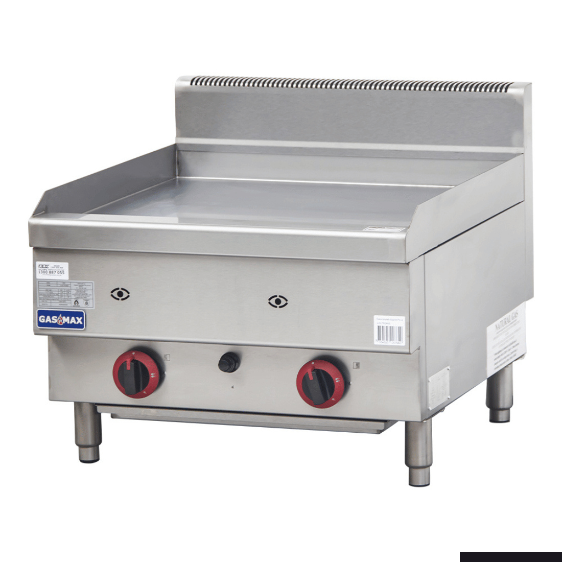 GASMAX Benchtop 2 Bunner Griddle 600mm JUS-TRG60E