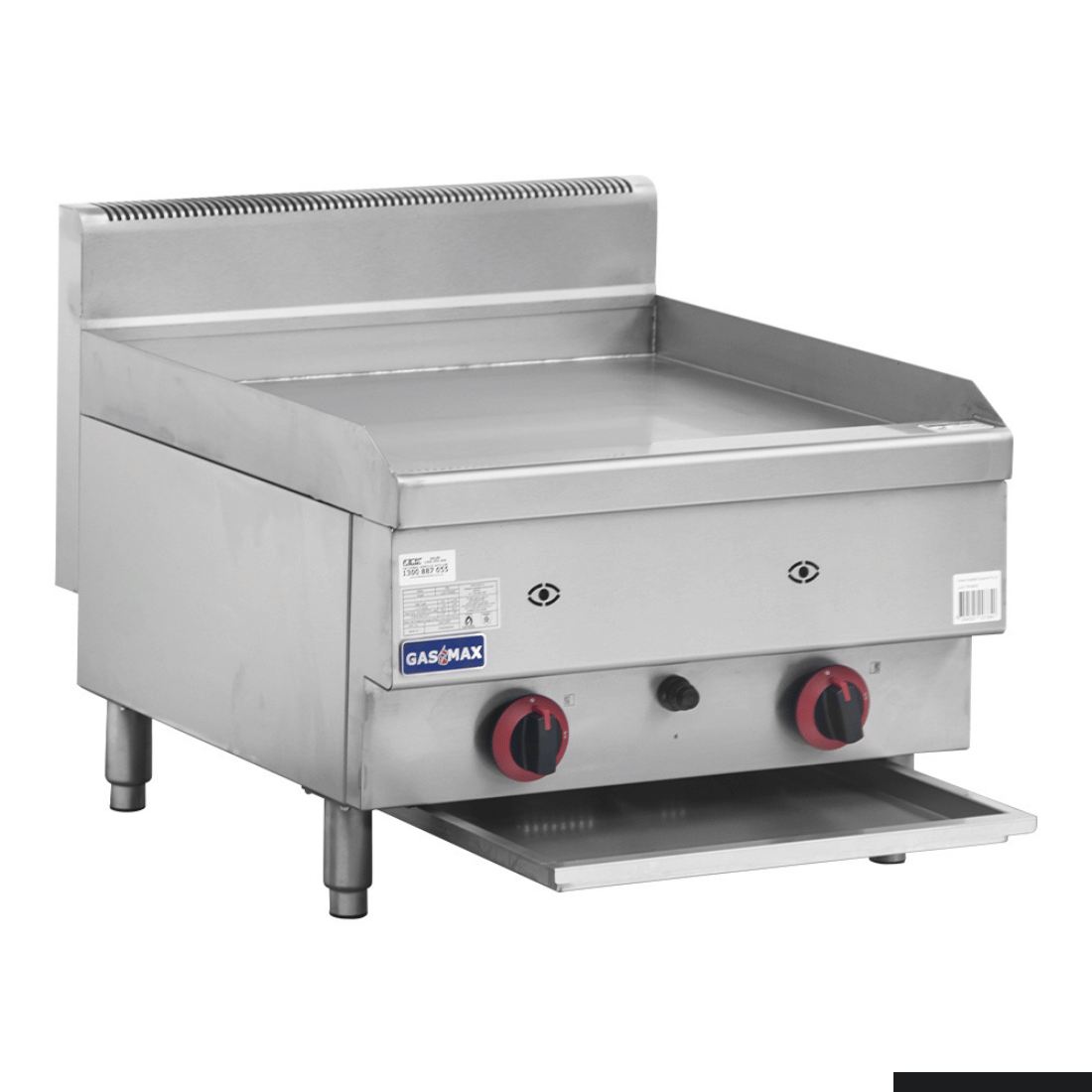 GASMAX Benchtop 2 Bunner Griddle 600mm JUS-TRG60E