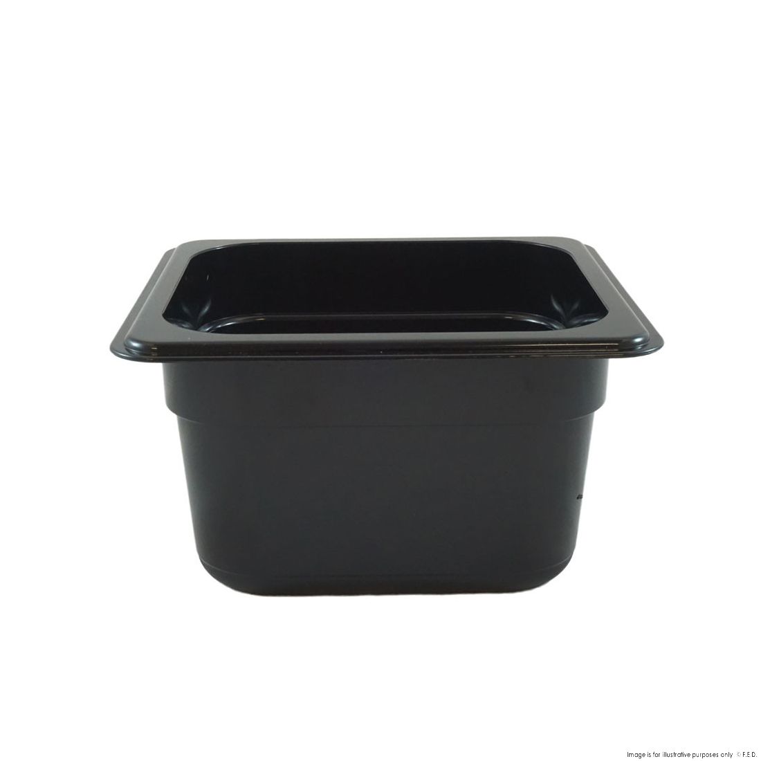 F.E.D Food Tek Black Poly 1/6 X 100 Mm Gastronorm Pan JW-P164B