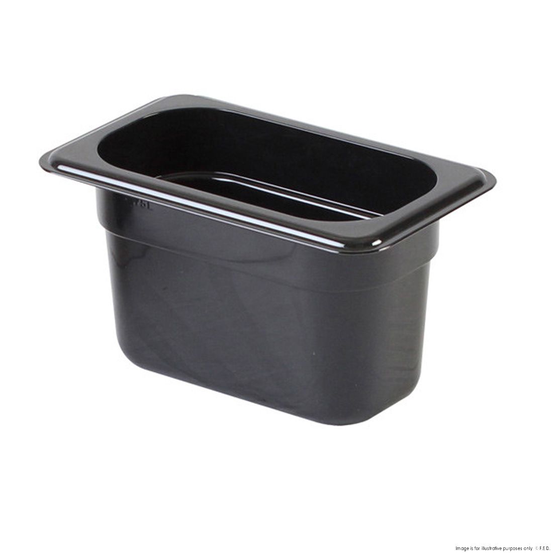 F.E.D Food Tek Black Poly 1/9 X 100 Mm Gastronorm Pan JW-P194B