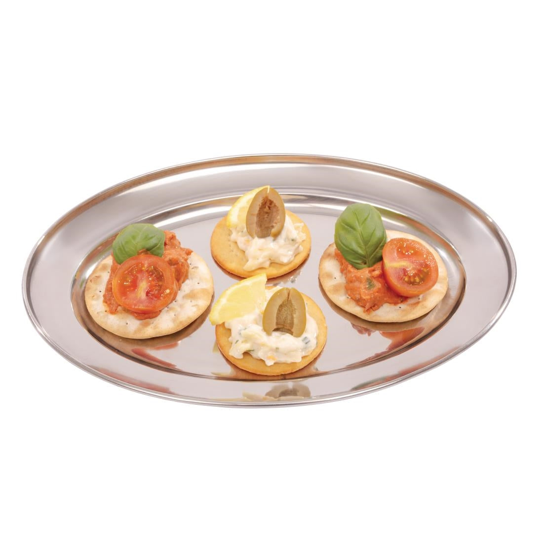 Olympia Stainless Steel Oval Service Tray 250mm - K362