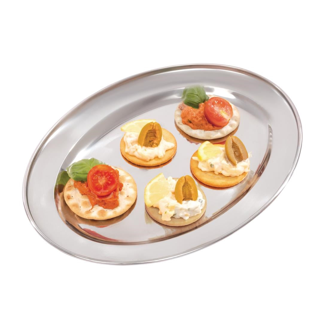 Olympia Stainless Steel Oval Service Tray 300mm - K363
