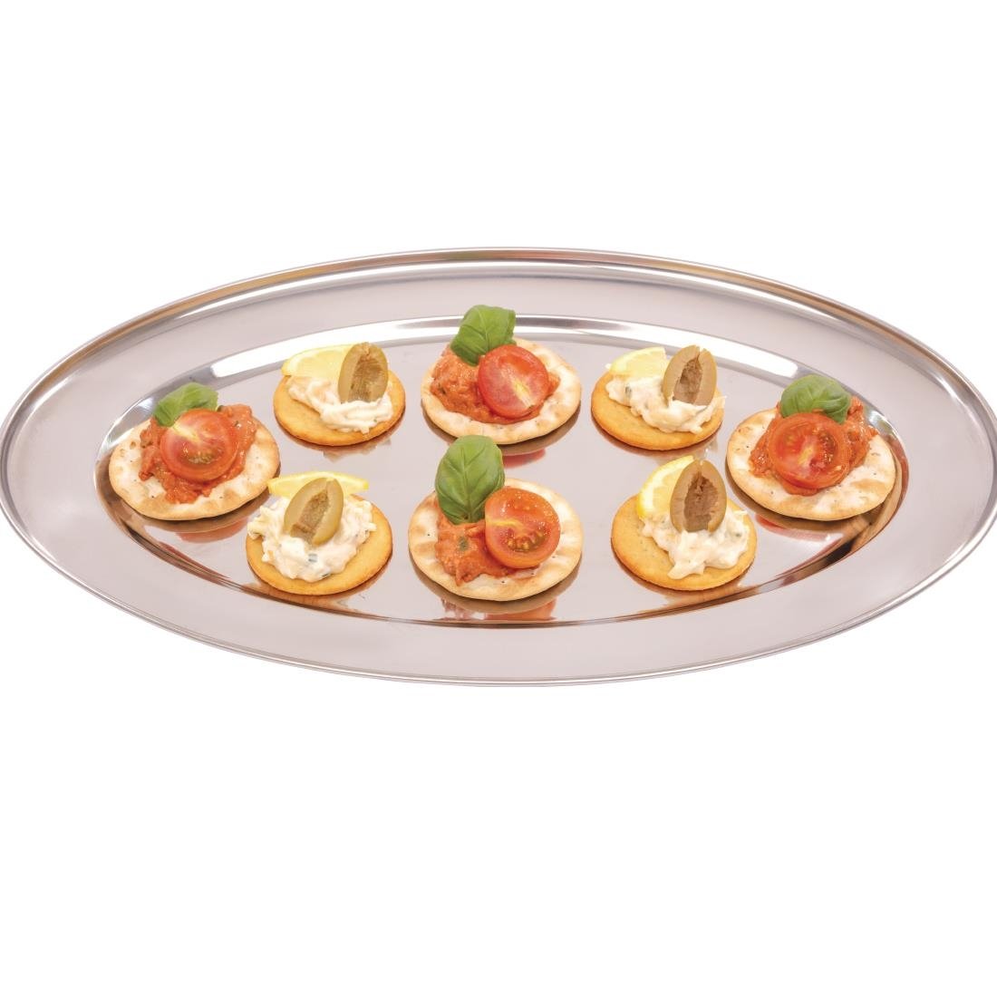 Olympia Stainless Steel Oval Service Tray 400mm - K365