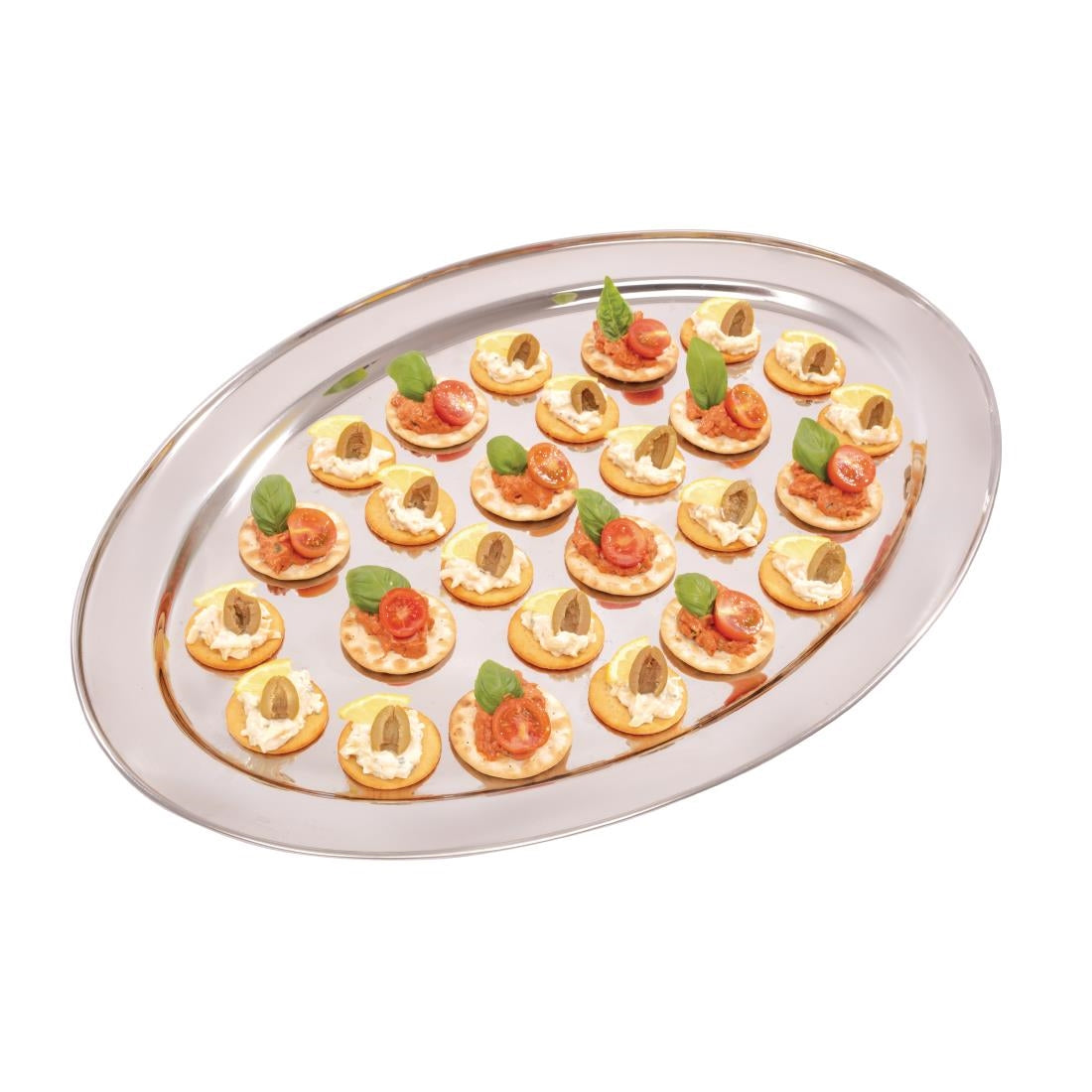 Olympia Stainless Steel Oval Serving Tray 660mm - K370