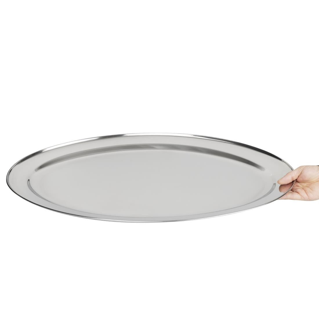 Olympia Stainless Steel Oval Serving Tray 660mm - K370