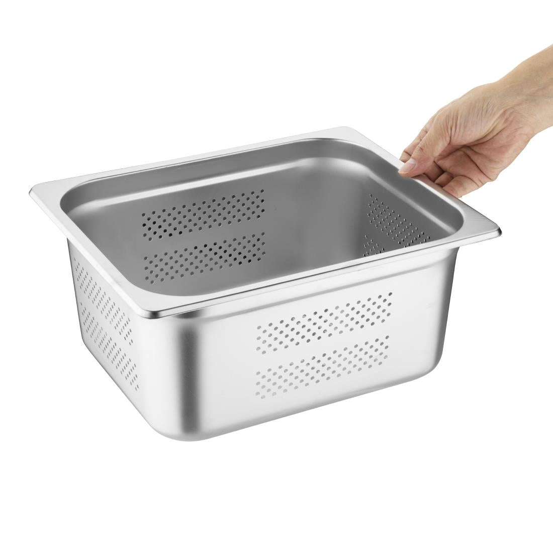 Vogue Stainless Steel Perforated 1/2 Gastronorm Tray 150mm - K846-A