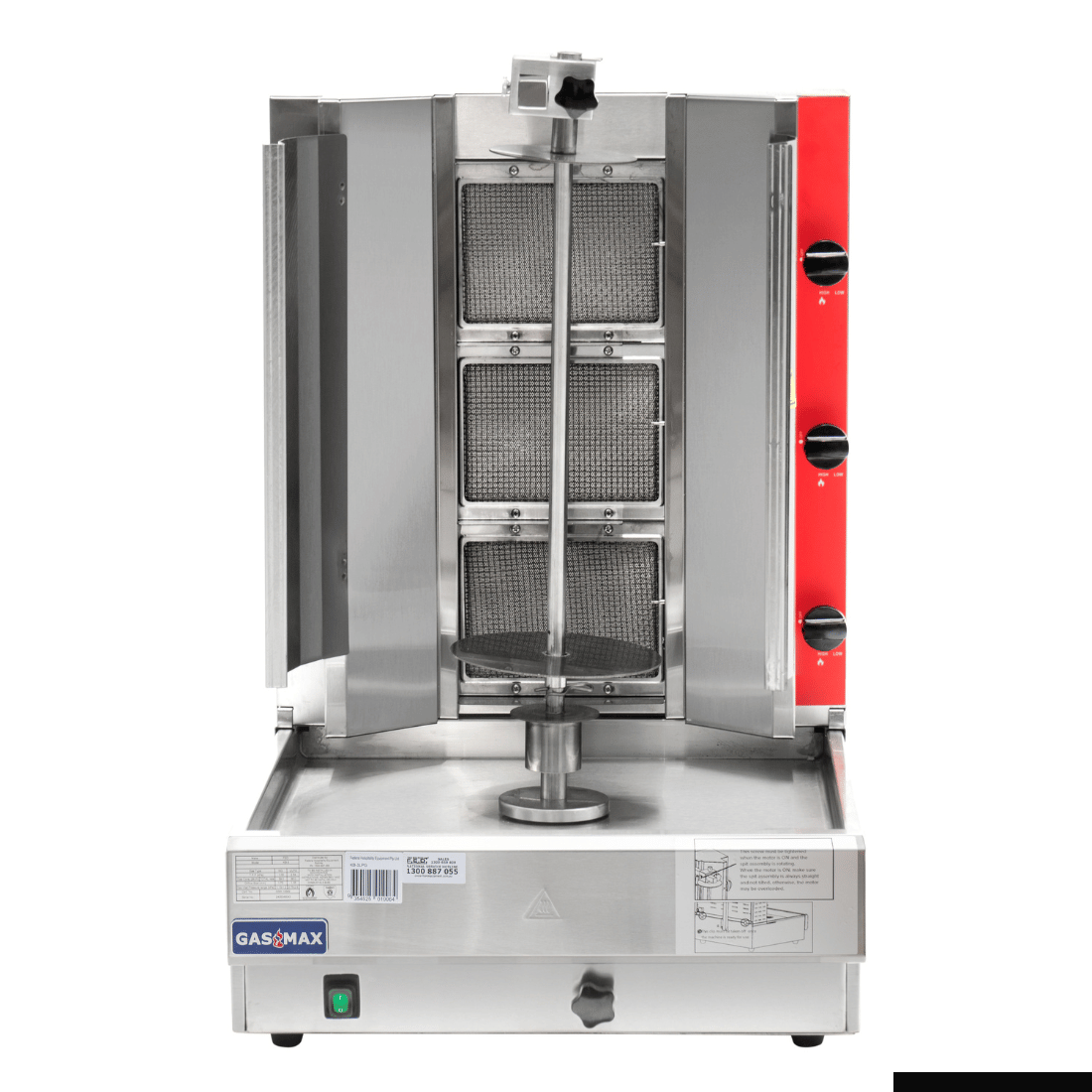GasMax Semi-automatic 3 Burner LPG Kebab Machine – KB-3LPG