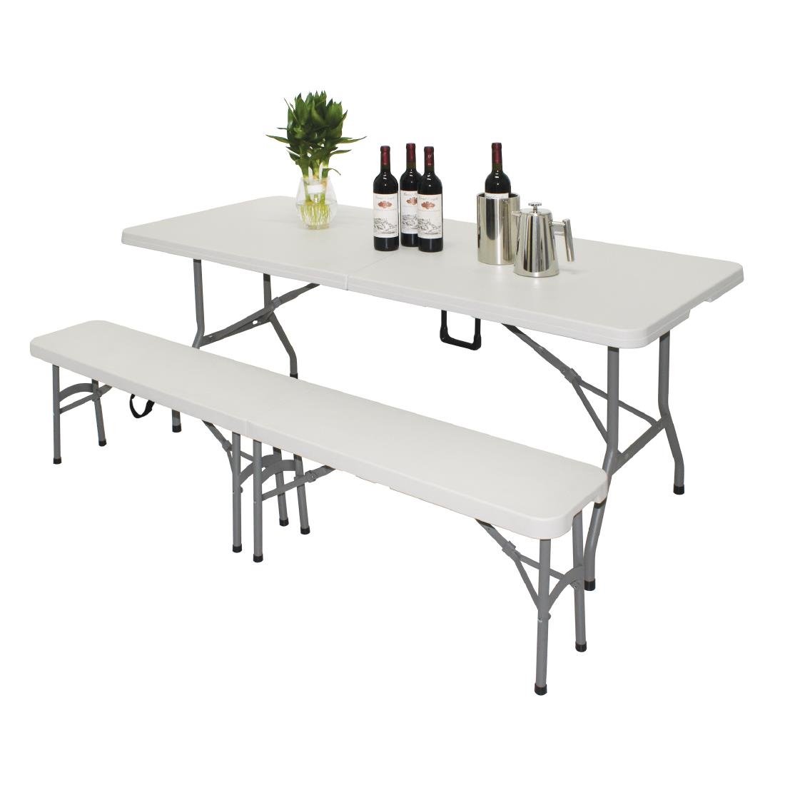 Bolero Rectangular Centre Folding Table 6ft White - LL001