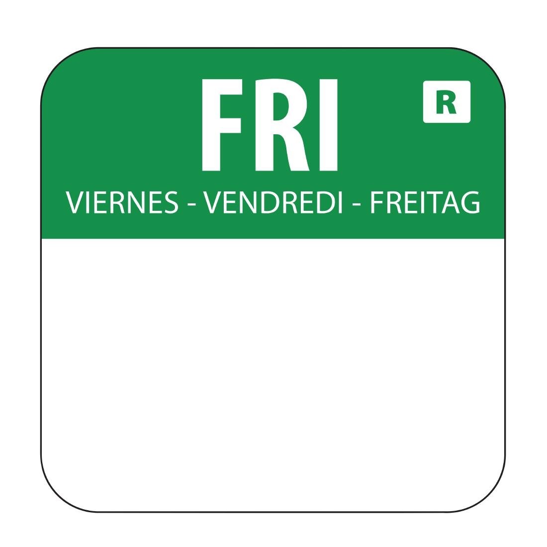 Vogue Removable Colour Coded Food Labels Friday - L935