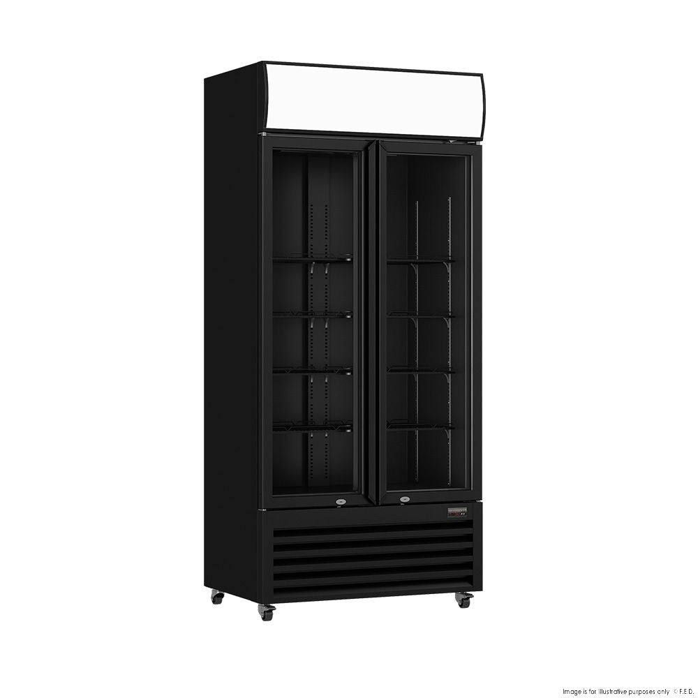 Thermaster Double Glass Door Colourbond Upright Drink Fridge LG-580BP