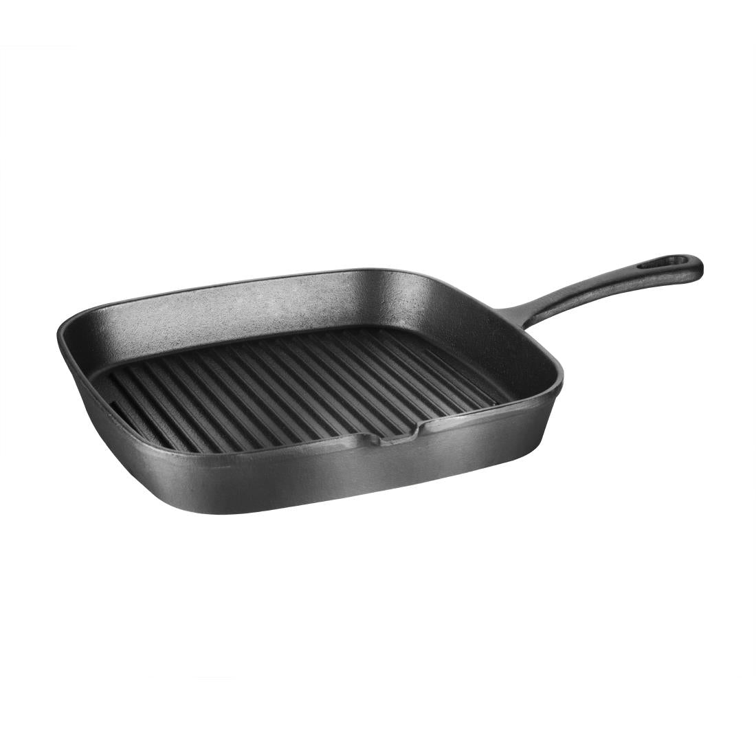 Vogue Square Cast Iron Ribbed Skillet Pan - M653